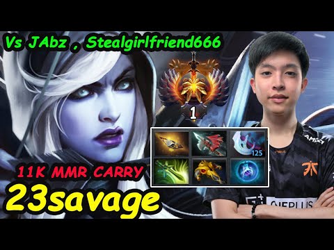 23savage [Drow Ranger] Top1 Mr.11K MMR CARRY vs Fnatic Jabz  Dogbrian Dota 2 Perspective Gameplay