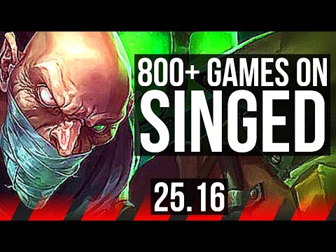 SINGED vs GANGPLANK (TOP) | 800+ games | KR Master | 25.16