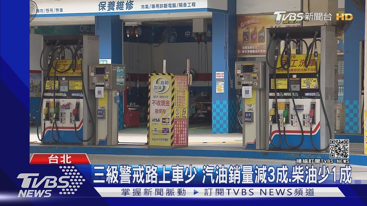 三級警戒路上車少 汽油銷量減3成、柴油少1成、貨車用油增