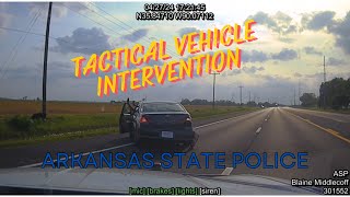 133 MPH pursuit - Arkansas State Police end chase with TVI (Tactical Vehicle Intervention)