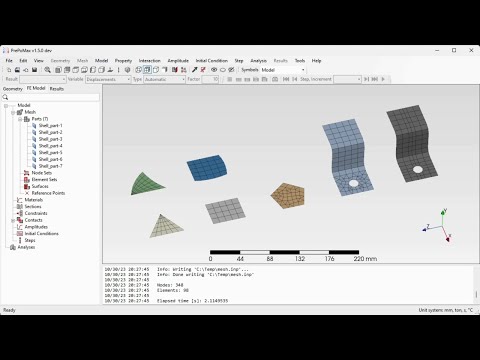 PrePoMax & CalculiX - Transfinite shell meshes