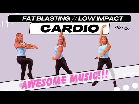 30 Minute LOW IMPACT CARDIO WORKOUT / FAT BURNING / FUN MUSIC