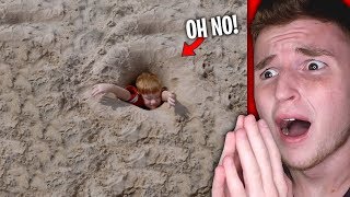Kid Gets STUCK In Deep Quicksand.. (HELP)