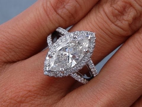 3.20 ctw Marquise Cut G SI3 Diamond Engagement Ring - BigDiamondsUSA