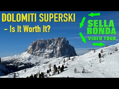 Dolomiti SuperSki SELLARONDA Green Ski Route Video Tour - Is It Worth It? (4K, Insta360 X3)