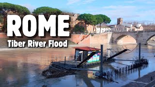 ROME Tiber River Flood 🇮🇹 | High Water Levels on the Tiber River | 4K