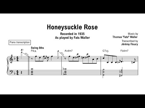 Honeysuckle Rose - Fats Waller - Piano transcription