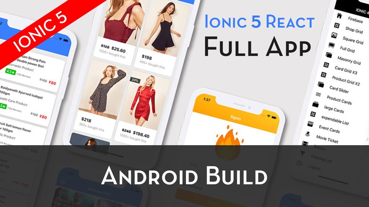 Ionic 5 React Full App - Android Build