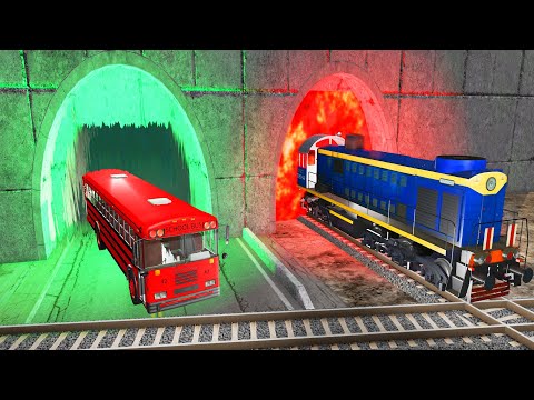 Car vs Portal Trap To Another Universe From Lava - BeamNG.Drive