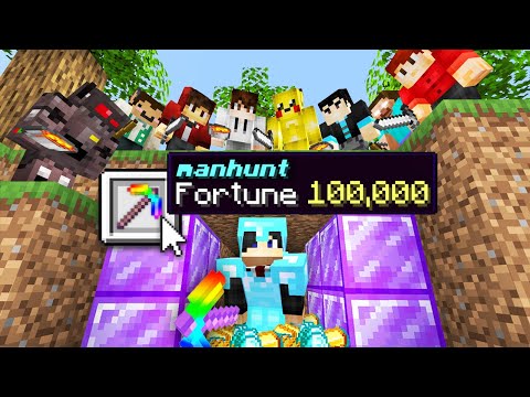 Minecraft Manhunt but i secretly used Fortune 100,000..