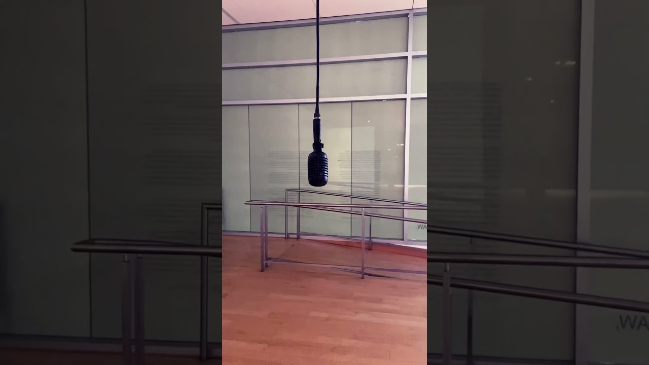 Beautiful sound Art installation in rotating microphone