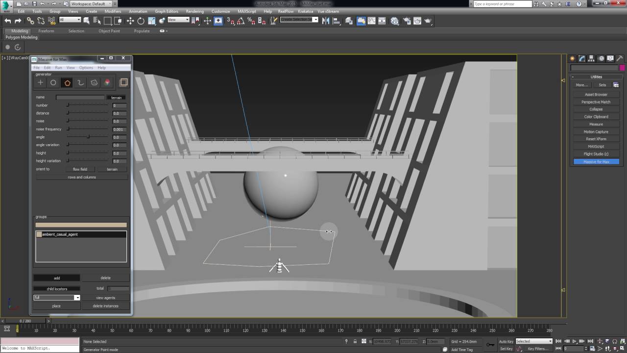 Massive for Max tutorial 1 - scene setup