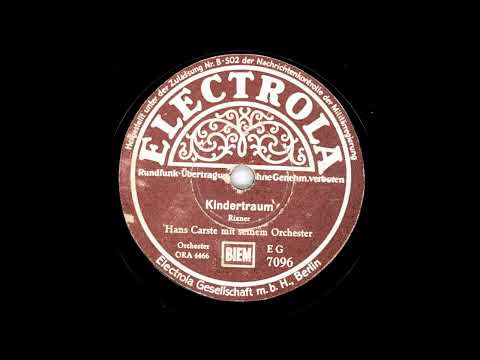 Hans Carste Und Sein Orchester 429a Kindertraum   Electrola – EG 7096