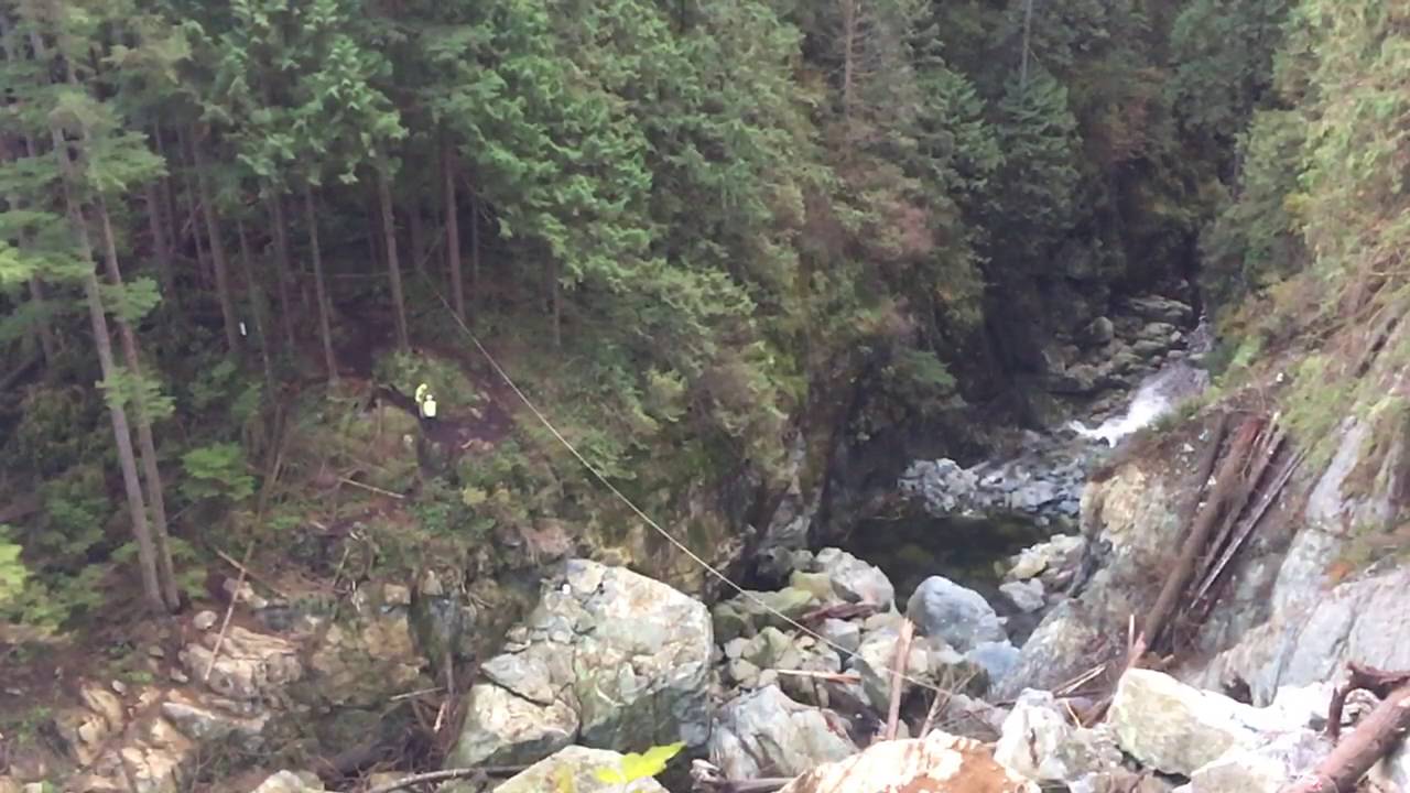 Breaking up the Seymour River rock slide