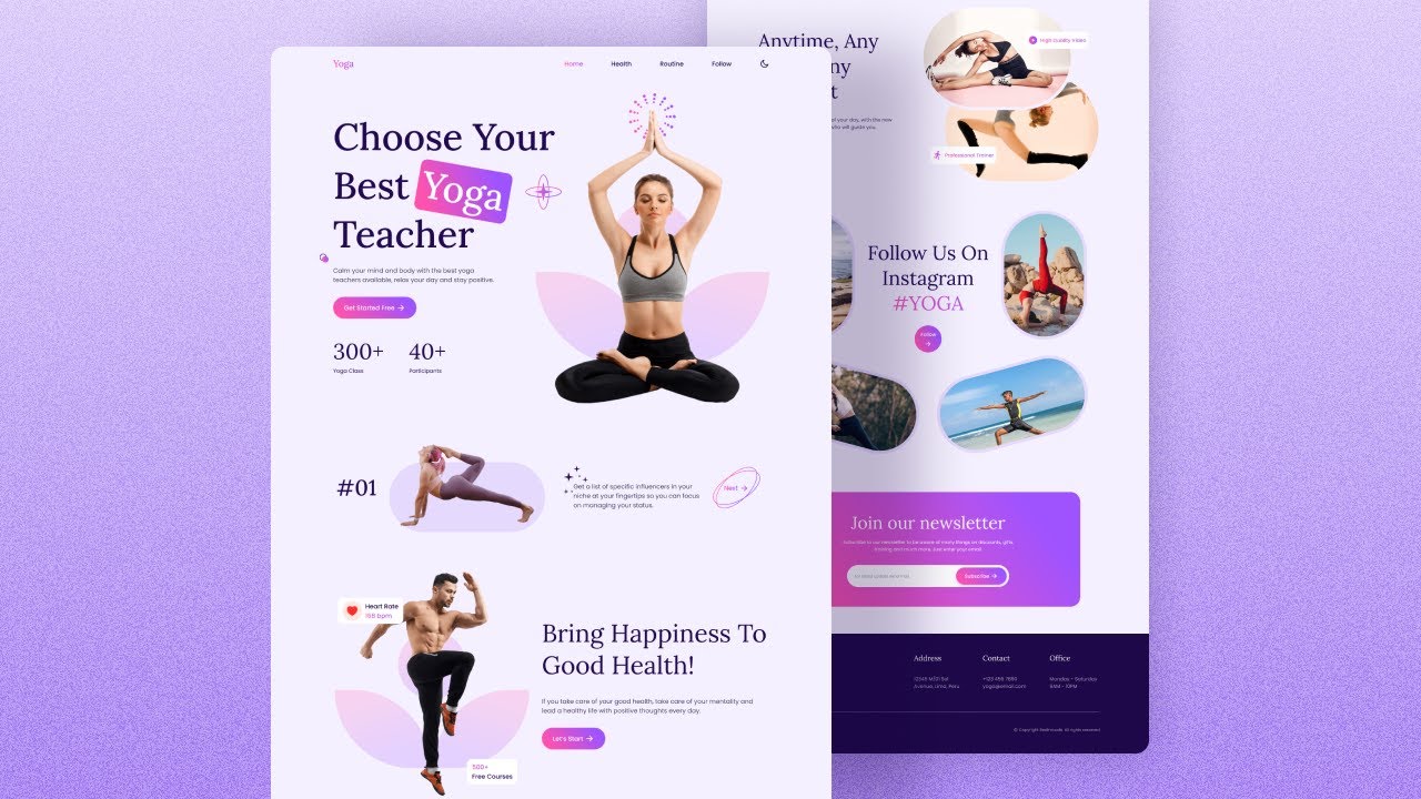 Responsive Yoga Website Design Using HTML CSS & JavaScript