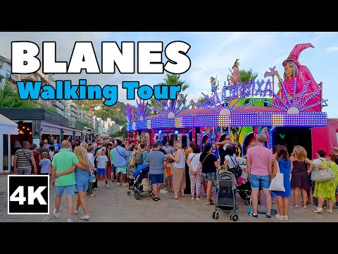 Summer Holiday in Blanes Costa Brava Spain 4K Walk