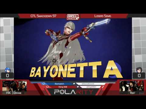 CFL Smackdown 97 WiiU - FBC Ookami (Megaman) vs Riot (Bayonetta) - Losers Semis