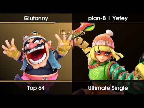ICARUS 2023 Top 64 - Glutonny (Wario) Vs. plan-B | Yetey (Min Min,Pichu) SSBU Ultimate Tournament