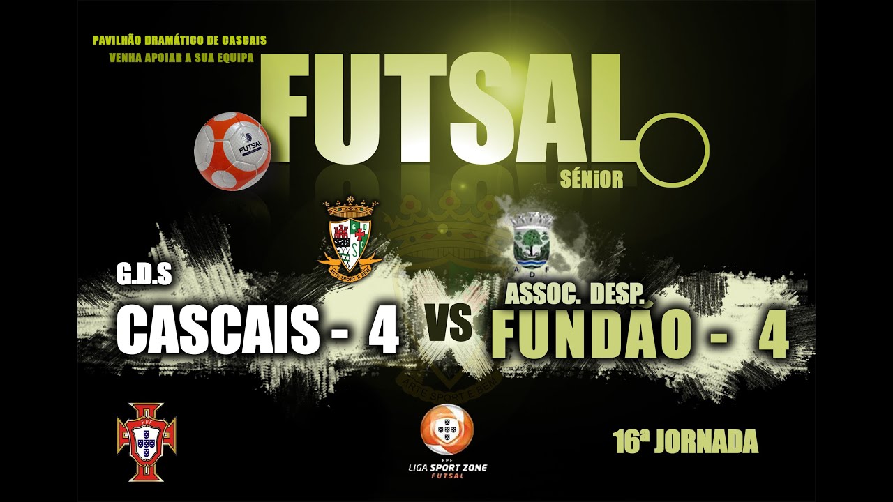 Resumo 16ª Jª Liga Sport Zone GDS Cascais 4 - 4  AD Fundão