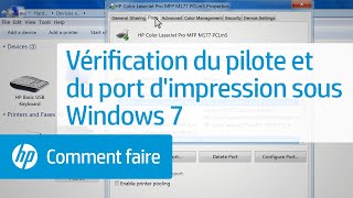 Vérification du pilote et du port d'impression sous Windows 7