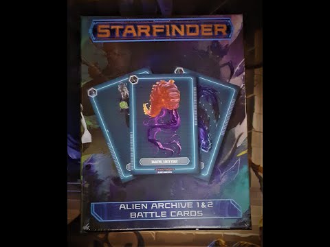 Starfinder Alien Archive 1 & 2 Battle Cards Full Unboxing and Review