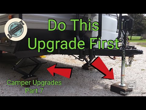 Do This Camper Upgrade First | Electric Jack and Stabilizers | Coleman Lantern LT 17B