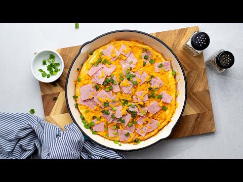 Keto Ham & Cheese Dutch Baby [Low-Carb Stuffed Pancake Recipe]