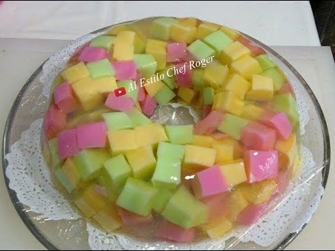 como hacer GELATINA DE MOSAICO INVERTIDO, Receta # 137, Gelatina