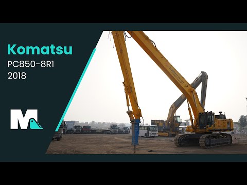 Komatsu PC850-8R1 Long-Reach Crawler Excavator with Jackhammer | 2018