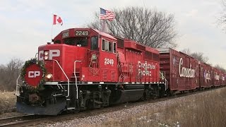preview picture of video 'CP 2249 West - the Canadian Pacific Holiday Train on 12-4-2014'
