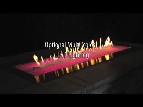 Carol Rose Outdoor Linear Fire Pit with Multi-Color LED Lighting Video