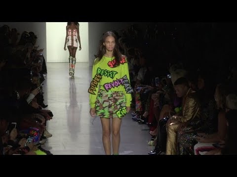 Models on the runway for the Jeremy Scott Fashion Show in New York City.