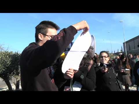Manifestación en el Campus de Cáceres contra los recortes de la UEX.