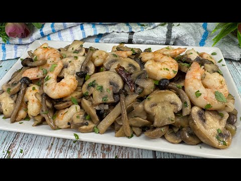 😎 Champiñones al Ajillo Con Langostinos 🤩Especial Navidad - Receta fácil y deliciosa 🤩