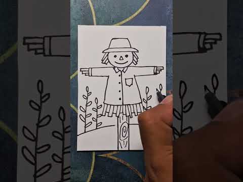 scarecrow drawing,  strawman drawing,  puppet drawing