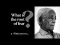 What is the root of fear? | Krishnamurti