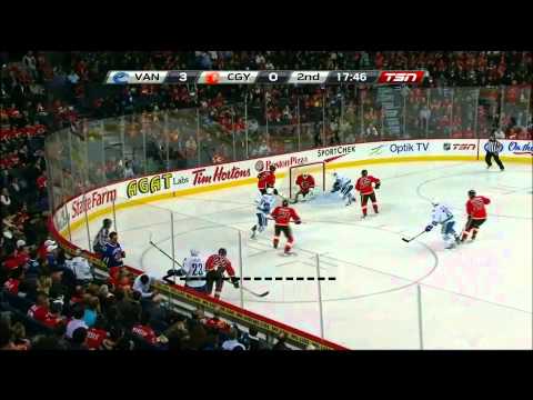 Canucks vs Flames Guy Spills Beer