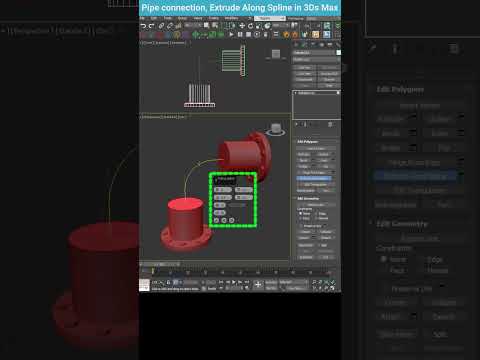 Seamlessly Connect Pipes in 3ds Max with Extrude Along Spline #shorts #tips #3dsmax #extrude