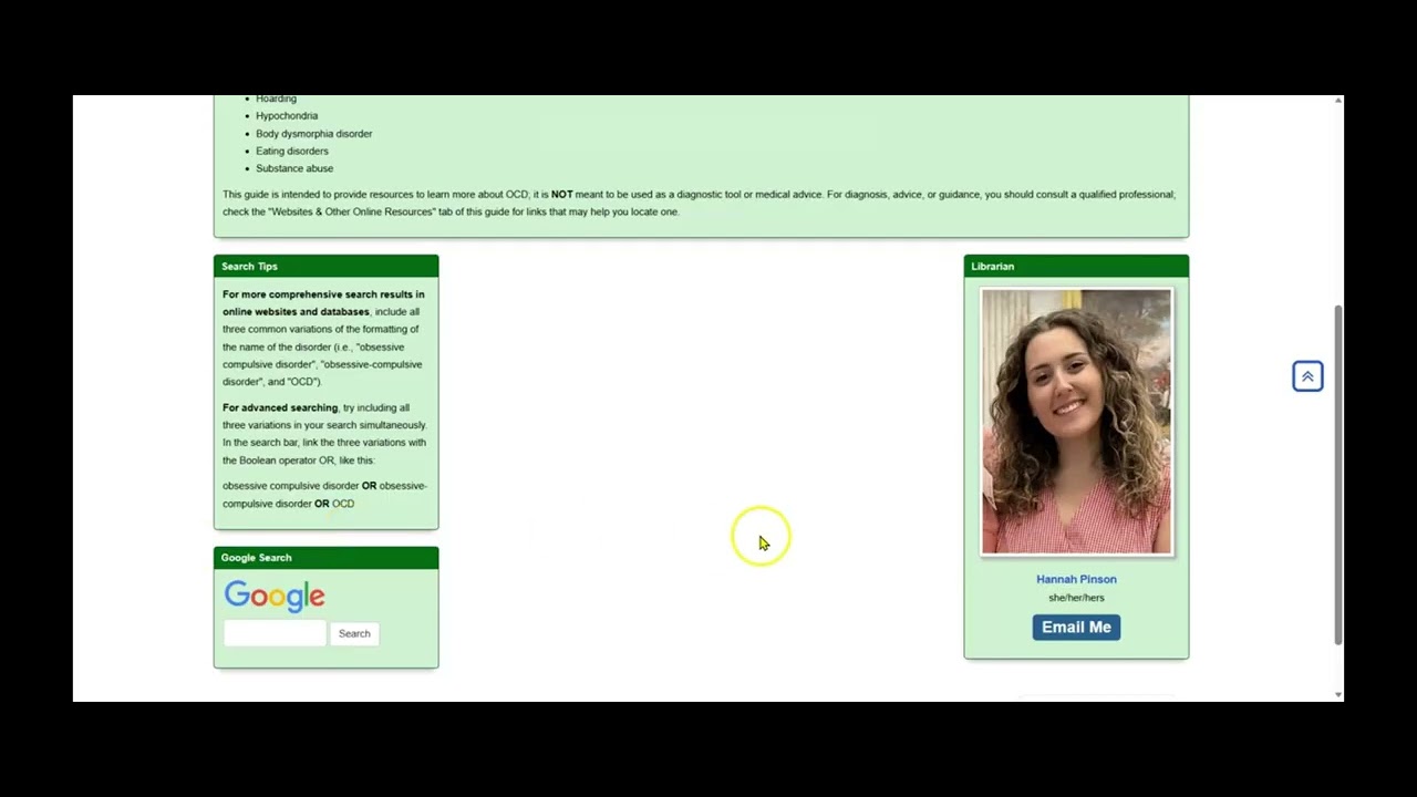 OCD Libguide Tutorial