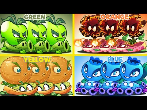 4 Color Team Plant&Vine Vs Team Zombies-Which Team Is The Best?PvZ 2
