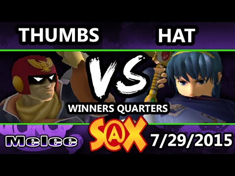 S@X - ThumbsWayUp (Captain Falcon) Vs. Hat (Marth, Sheik) SSBM Winners Quarters - smash Melee