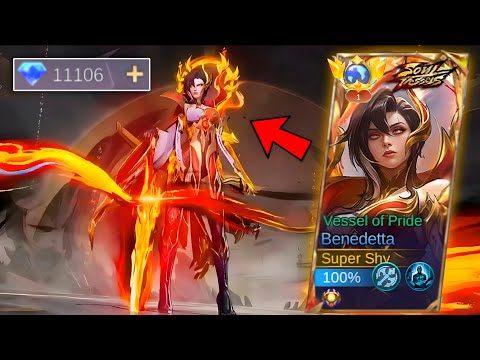 HOW MANY DIAMONDS DID I SPENT TO GET THIS SKIN? 🤔 BENEDETTA SOUL VESSELS SKIN IS FINALLY HERE | MLBB