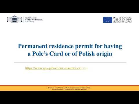 Permanent residence permit for having a Pole's Card or of Polish origin