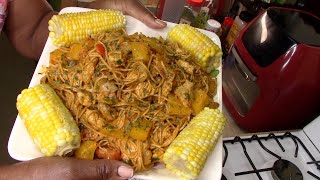 $9 00 For 4 The Best Chicken Sauce, Chicken, Garlic Pasta, Mango And Corn