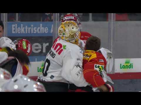Massenschlägerei im Spiel EHC Biel gegen HC Lugano