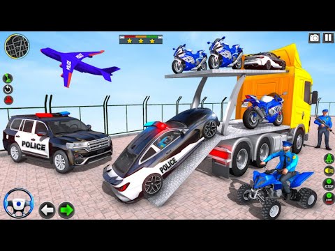 US Police Car and ATV Transporter Driving- Police Trailer Truck Driver 3D - AndroidGamePlay #1