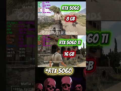 RTX 5060 vs RTX 5060 Ti 🔥 | 8GB vs 16GB #RTX5060 #RTX5060Ti