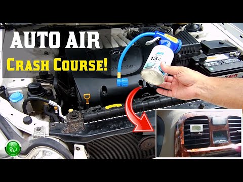 Part of a video titled How To Recharge Your Car's AC WITHOUT Special Equipment!