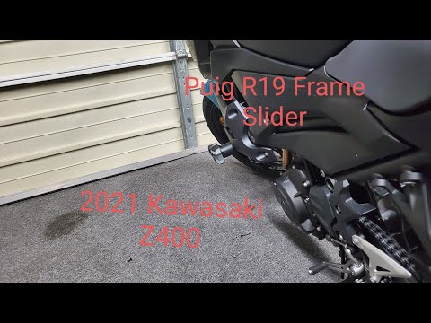 Puig R19 Frame Sliders for Kawasaki Z400 Install