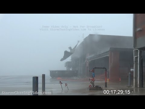 Hurricane Delta, Cameron Parish, LA, Creole, LA - HD Stock Footage - 10/9/2020
